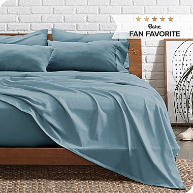 Bare Home Ultra Soft Premium 1800 Microfiber Sheet Set (Includes 2 Bonus Pillowcases) (Coronet Blue, Queen). View a larger version of this product image.