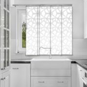Hermosa Home Decorative Tetra 5-Panel Adjustable Sliding Single Rail Track With 15.75" Panels, Extendable 40"-70"W X 68"L