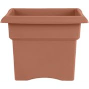 Bloem Veranda Square Plastic Indoor/Outdoor Box Planter, Terra Cotta Color, 14"
