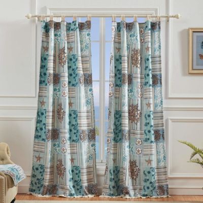 Greenland Home Fashion Key West Decorative With 3" Rod For Hanging Window Curtains - Seafoam 84x84"