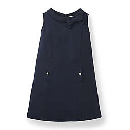 Hope & Henry Girls' Sleeveless Ponte Dress With Petite Collar (Navy, 18-24 Months)