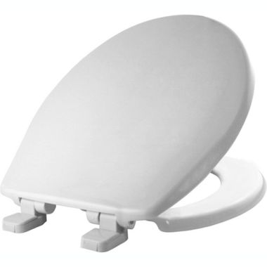 Mayfair Round Closed Front Slow Close Plastic Toilet Seat, White. View a larger version of this product image.