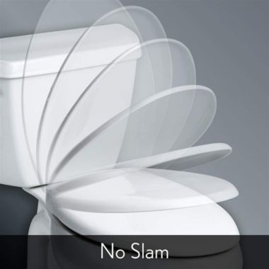 Mayfair Round Closed Front Slow Close Plastic Toilet Seat, White. View a larger version of this product image.