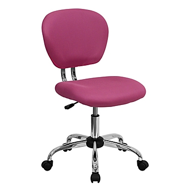 Emma + Oliver Mid-Back Pink Mesh Swivel Task Office Chair with Chrome Base. View a larger version of this product image.