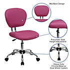 Alternate image 2 for Emma + Oliver Mid-Back Pink Mesh Swivel Task Office Chair with Chrome Base