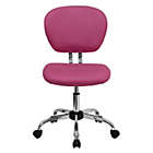 Alternate image 3 for Emma + Oliver Mid-Back Pink Mesh Swivel Task Office Chair with Chrome Base