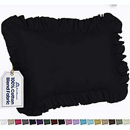 Ruffle Pillow case - King Pillow sham Black, - Ruffle Pillow Cover