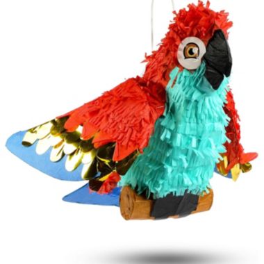 Blue Panda Small Parrot Pinata for Pirate Birthday Party (14.5 x 14 x 6 In). View a larger version of this product image.