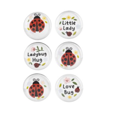 Ganz Ladybug and Text White Magnets 6 Piece Set. View a larger version of this product image.