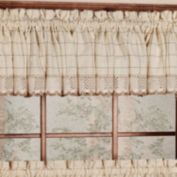 Sweet Home Collection   Adirondack Cotton Kitchen Window Curtains, Valance, Toast