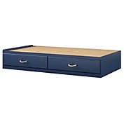 Slickblue Twin Size Blue Platform Bed with 2 Storage Drawers Rope Handles