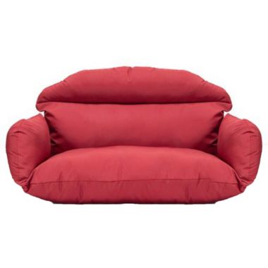 LeisureMod Hanging 2 person Egg Swing Cushion - Red. View a larger version of this product image.