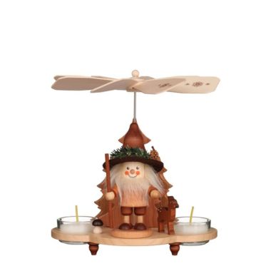 Alexander Taron 7.5" Brown and Black Christian Ulbricht Woodsman Pyramid Candle Holder Decoration. View a larger version of this product image.