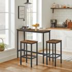 Alternate image 2 for BreeBe Industrial Brown Bar Table with 2 Stools