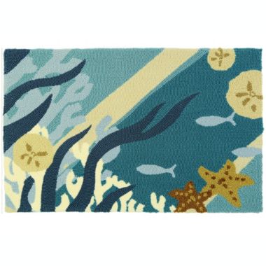 Homefires Decorative Indoor/Outdoor Accent Rug Sand Dollars & White Coral - 22" X 34". View a larger version of this product image.