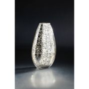 CC Home Furnishings 15.5" Silver and Gold Clear Glass Bud Flower Vase