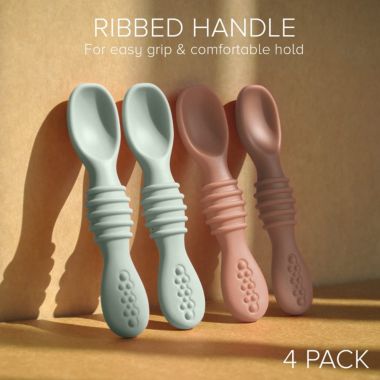 Sperric Silicone Baby Spoons for Baby Led Weaning 4-Pack, First Stage Baby Feeding Spoon Set Gum Friendly BPA Lead Phthalate and Plastic Free, Great Gift Set. View a larger version of this product image.