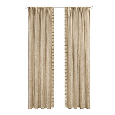 Kate Aurora Lux Living 2 Pack Chenille Rod Pocket Window Curtain Panels - 84 in. Long - Taupe/Linen. View a larger version of this product image.