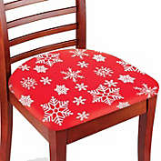 Lexi Home Christmas Holiday Snowflakes Dining Room Chair Seat Covers Decorations Set of 2