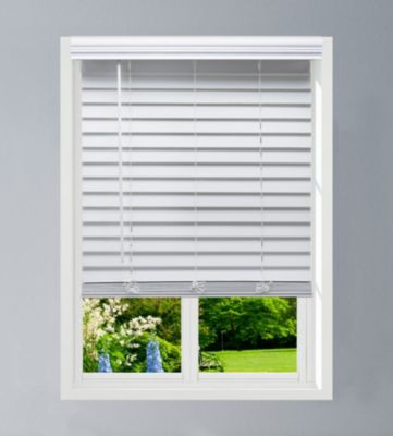 34x72 in White Cordless Vinyl Mini Blind Light Filtering Room Privacy Shade Wand 