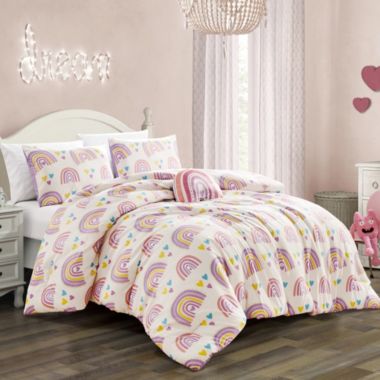 MarCielo Kids Girls Boys Comforter Set Rainbow Heart. View a larger version of this product image.