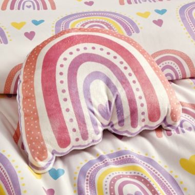 MarCielo Kids Girls Boys Comforter Set Rainbow Heart. View a larger version of this product image.