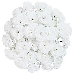 Juvale Artificial Silk Rose Flower Heads for Decorations (White, 50 Pack)