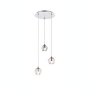 Elegant Lighting Luxurious Eren Adjustable Hanging 3 Lights Pendant for Living Room, Kitchen, Bedroom & Hallway, Chrome