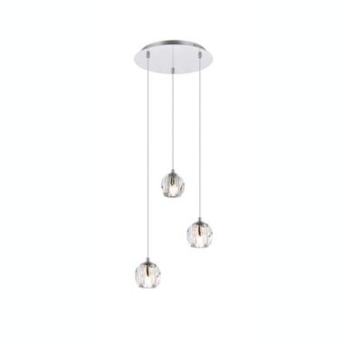 Elegant Lighting Luxurious Eren Adjustable Hanging 3 Lights Pendant for Living Room, Kitchen, Bedroom & Hallway, Chrome. View a larger version of this product image.