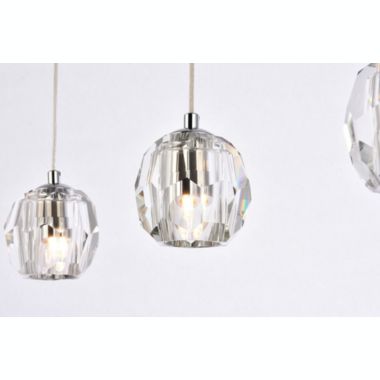 Elegant Lighting Luxurious Eren Adjustable Hanging 3 Lights Pendant for Living Room, Kitchen, Bedroom & Hallway, Chrome. View a larger version of this product image.