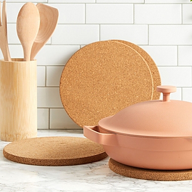 Juvale 9 Inch Cork Trivets, Hot Pads, Round Corkboard for Kitchen, Dining Tables, Pots and Pans, Plants, Crafts (Set of 4). View a larger version of this product image.