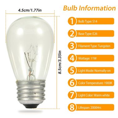 Eggracks By Global Phoenix 48FT Outdoor String Light Waterproof Patio String Lights Bulbs. View a larger version of this product image.