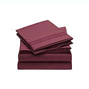 Kitcheniva Queen Size Sheets Set Egyptian Cotton 1800 Count, Burgundy
