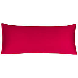 PiccoCasa 1Pc Pillowcase Zipper Long Staple Cotton, Red Body(20x48)