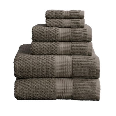 Belvedere Row Multi Count 100% Cotton Complete Towel Set Chocolate 24 Piece 