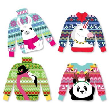 Big Dot of Happiness Wild and Ugly Sweater Party - Shaped Paper Holiday and  Christmas Animals Party Cut-Outs - 24 Count | Bed Bath & Beyond