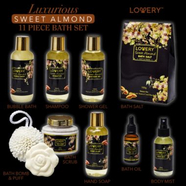 Lovery Bath & Body Gift Basket - Deluxe Sweet Almond Home Spa - 11pc. View a larger version of this product image.