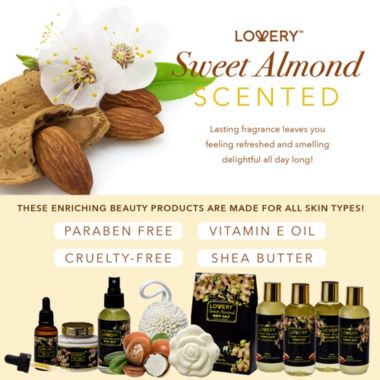 Lovery Bath & Body Gift Basket - Deluxe Sweet Almond Home Spa - 11pc. View a larger version of this product image.