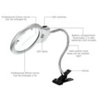 Alternate image 2 for Horizon 2.25X 5X Flexible Magnifying Lamp Lighted Desk