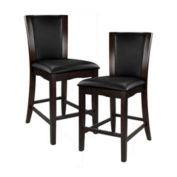 Lexicon Counter Height Dining Chair, Dark brown PU, set of 2