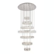 Elegant Lighting Monroe Integrated LED chip light Chrome Chandelier Clear Royal Cut Crystal