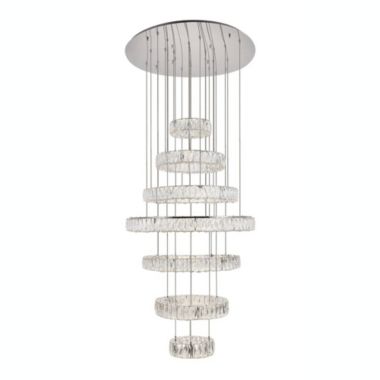 Elegant Lighting Monroe Integrated LED chip light Chrome Chandelier Clear Royal Cut Crystal. View a larger version of this product image.