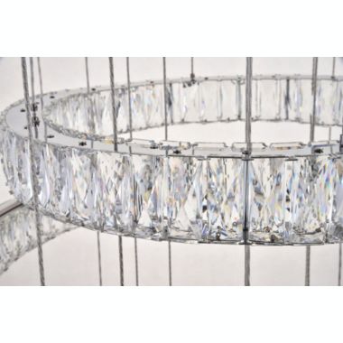 Elegant Lighting Monroe Integrated LED chip light Chrome Chandelier Clear Royal Cut Crystal. View a larger version of this product image.