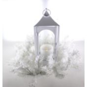 Kitcheniva 12-Inch White Decorative LED Candle Lantern with 36-Inch White Garland Holiday Décor