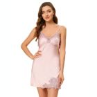 Alternate image 0 for Allegra K Women's Satin Pajama Lounge Sleepwear Cami Dress Spaghetti Strap Nightgown, 100% Polyester Sleepwear Sleep Shirt Nightdress Regular Fit Gown Dress, Small Pink