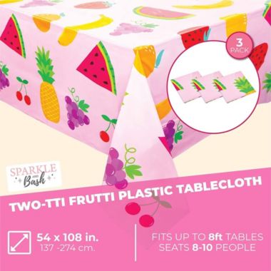 Sparkle And Bash Tablecloth For Two Tti Frutti 2nd Birthday Party Decorations Pink 54 X 108 In 3 Pack Bed Bath Beyond