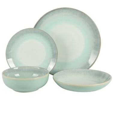 Laurie Gates Emporia 16 Piece Round Stoneware Dinnerware Set in Blue. View a larger version of this product image.