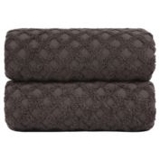 PiccoCasa Soft Cotton 2 Piece Bath Towel for Bathroom, Jacquard Diamond 100% Cotton Soft and Highly Absorbent Bath Towels Washcloths Quick Dry Shower Towels, 27" x 54"(W*L) Brown