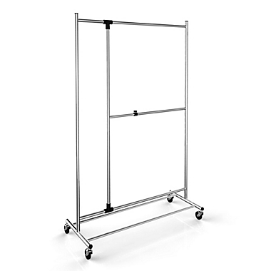 Proman Products Modern Adjustable Garment Rack Chrome Finish With Casters. View a larger version of this product image.
