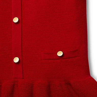 Hope & Henry Girls&#39; Milano Drop Waist Sweater Dress (Red, 3-6 Months). View a larger version of this product image.